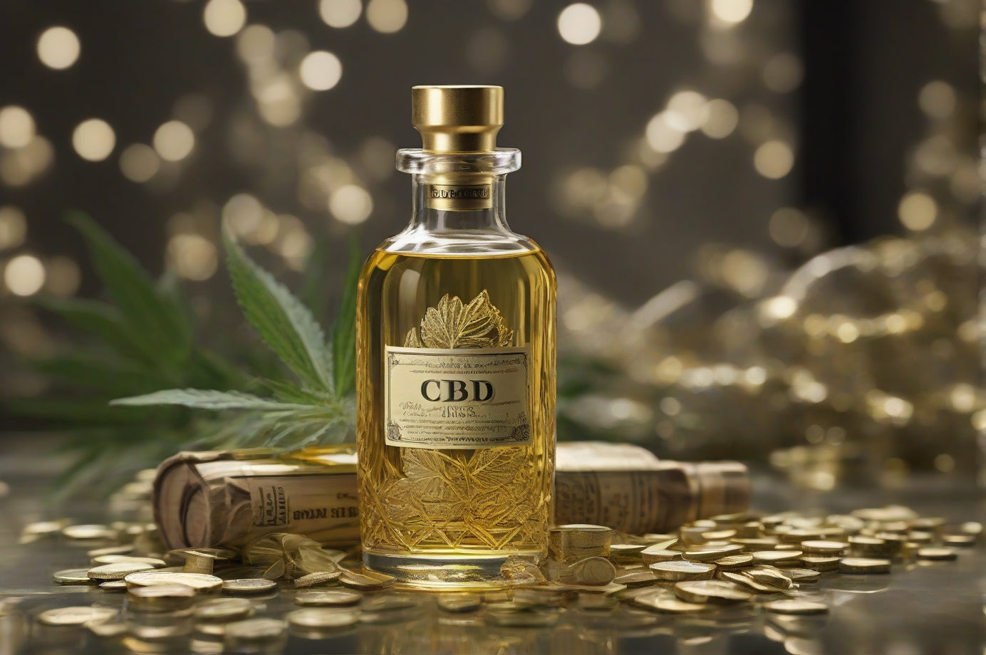 CBD oil with money