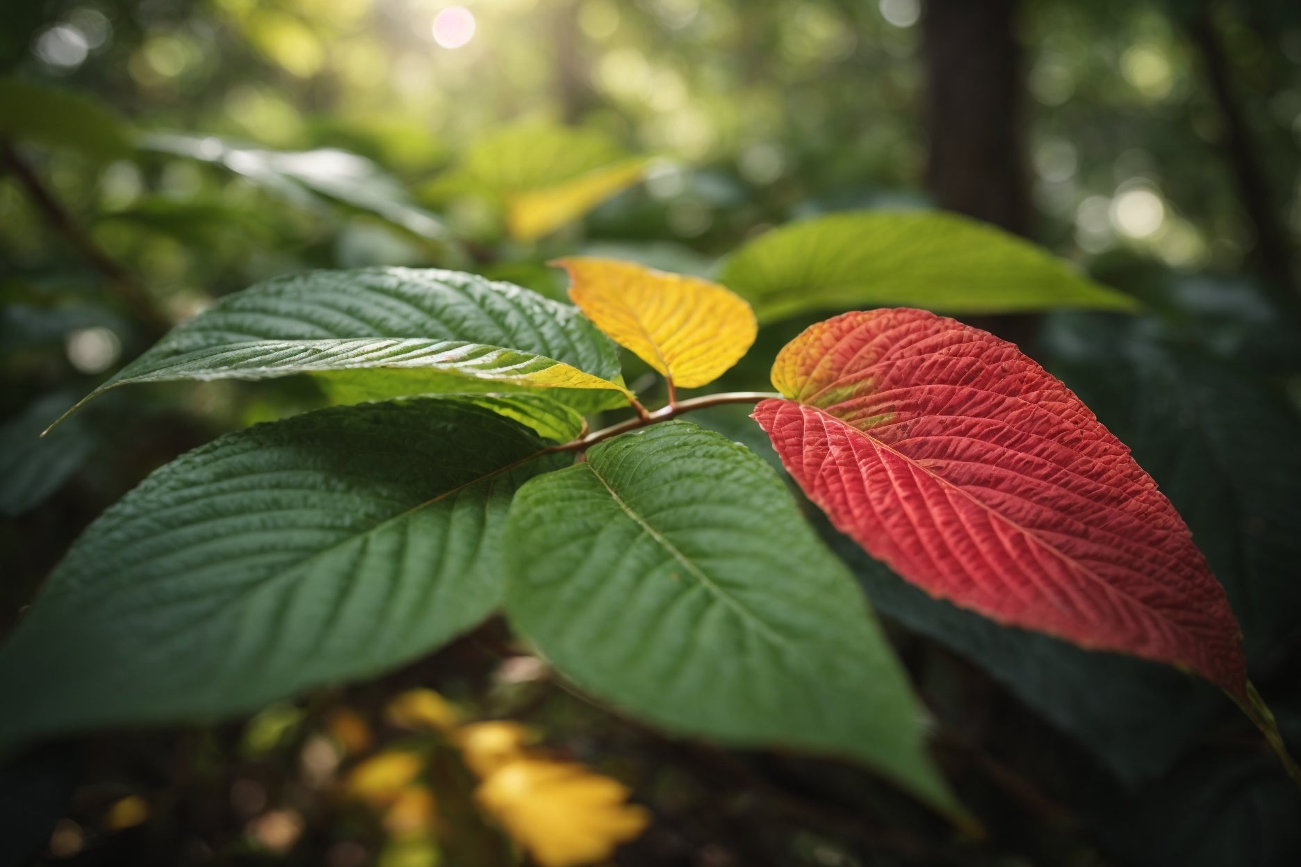 Kratom leaves close up