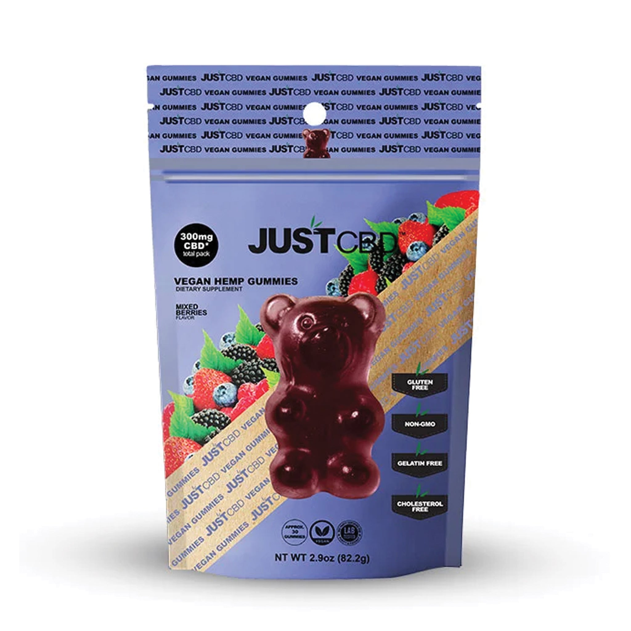 JUST CBD GUMMIES VEGAN 300MG 12/BOX